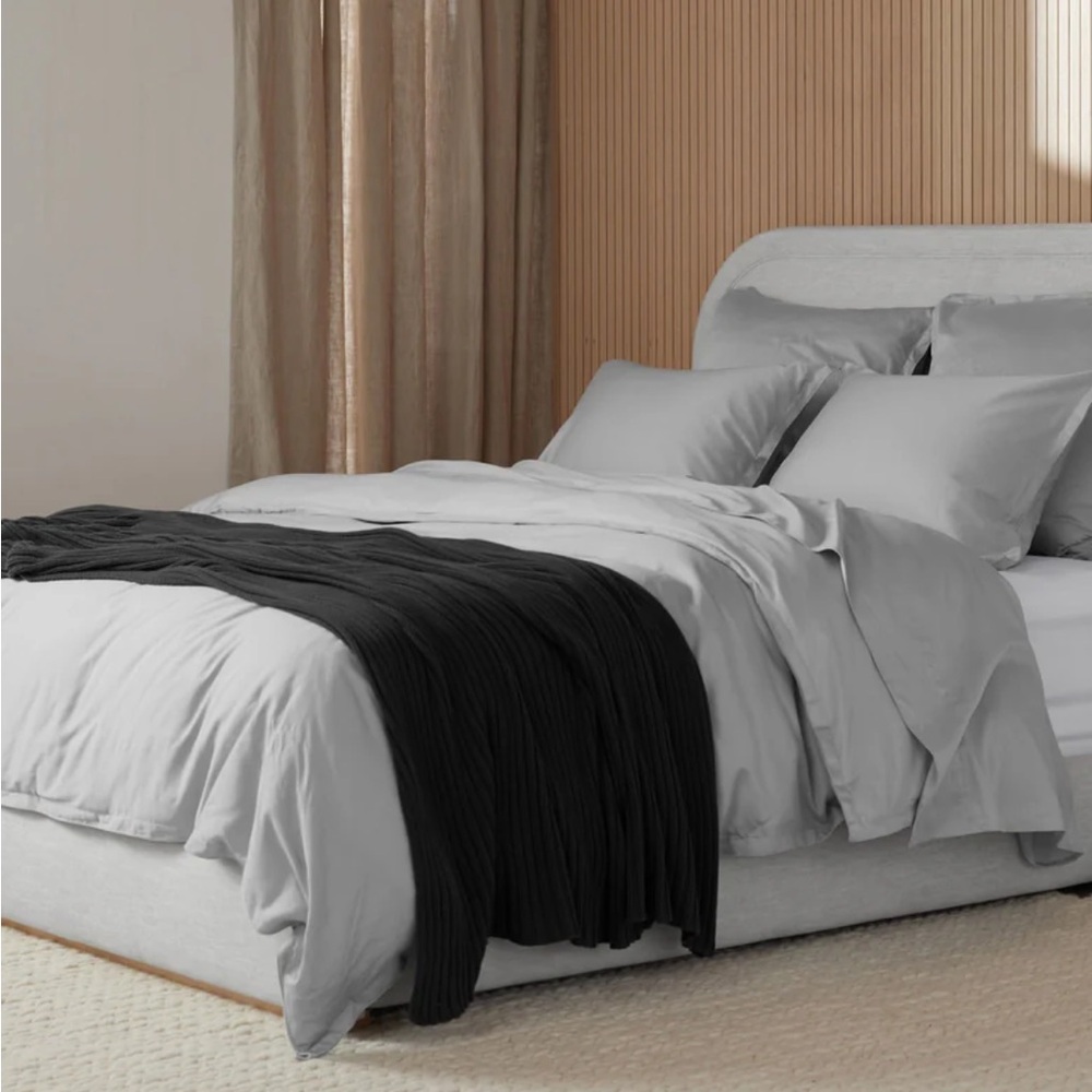 Parachute Light Gray 100% Cotton Duvet Cover Size Full/Queen NEW $280